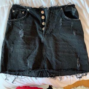 BDG distressed black mini skirt